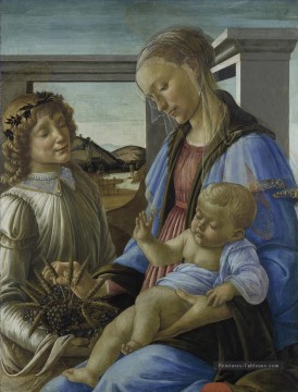 Vierge à l’Enfant avec un ange Sandro Botticelli Peinture à l'huile